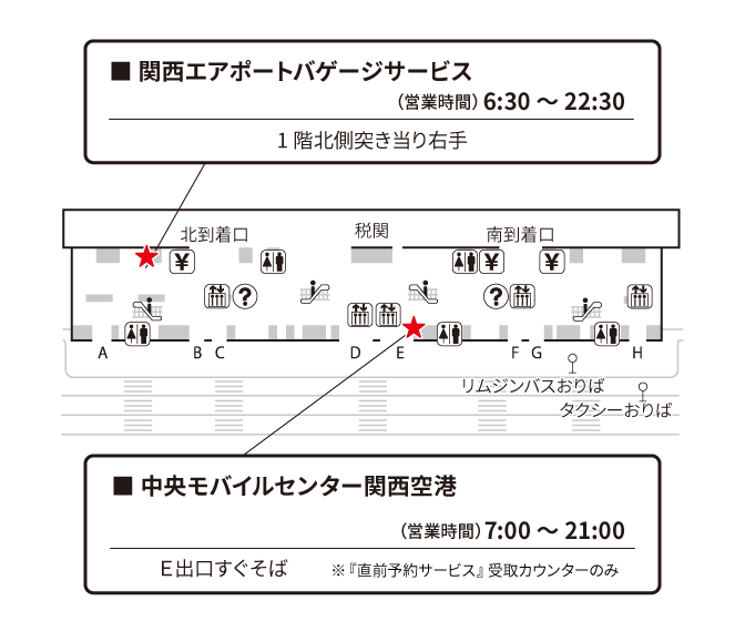 空港カウンターマップ 関西国際線 1f 到着ロビー 海外用の格安wifiレンタルならワイホー